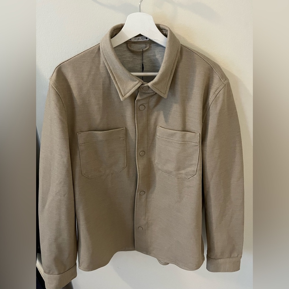 Zara Light Tan Stretch Overshirt